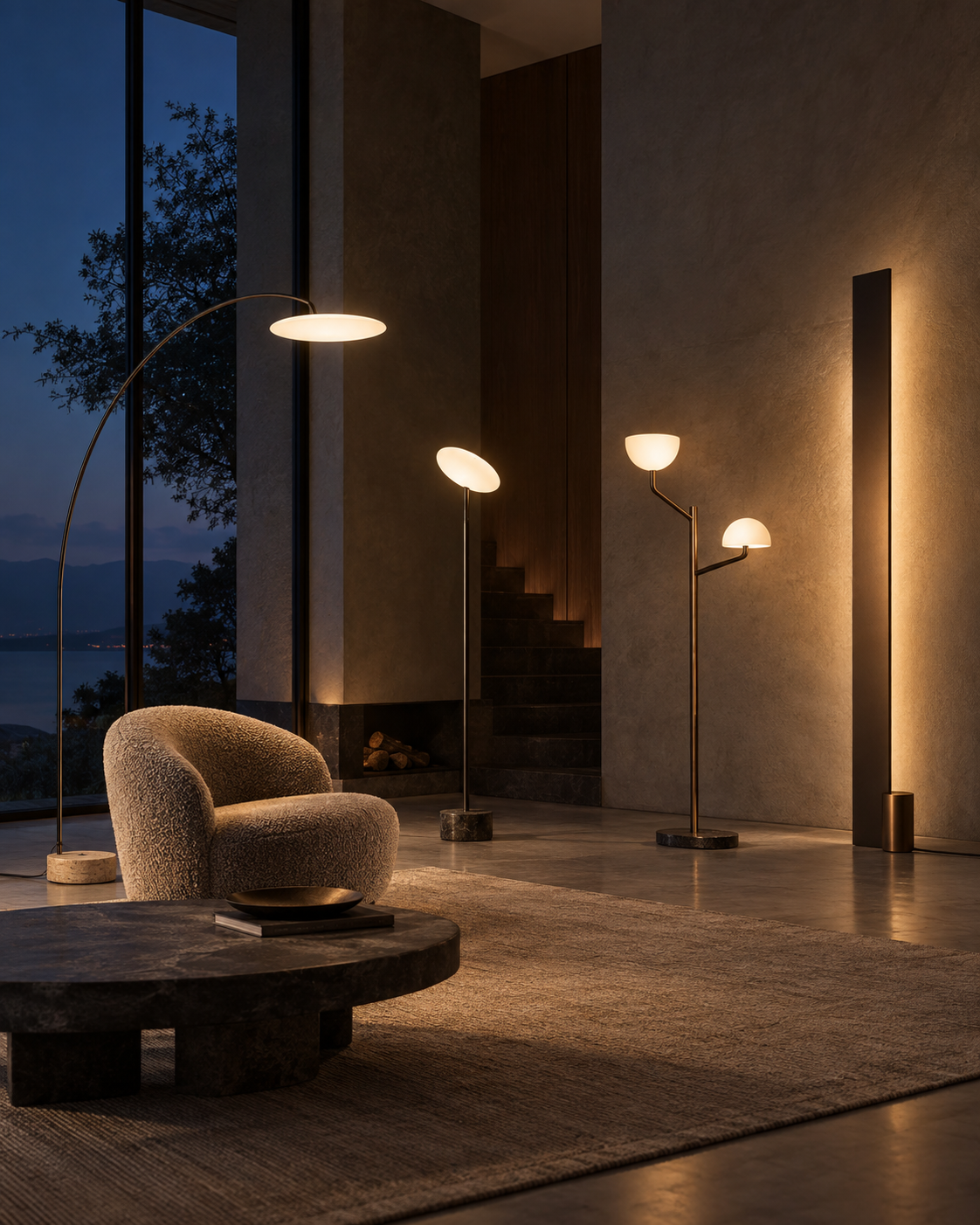 Arc floor lighting collection