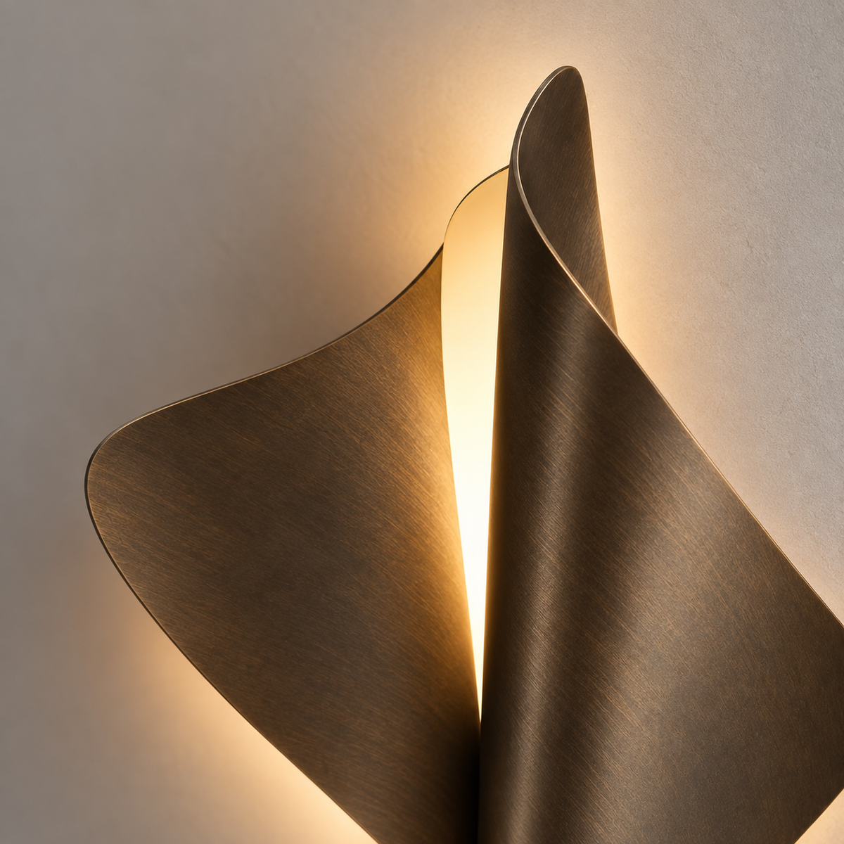 Aster Fold Sconce folded edge and concealed diffuser detail