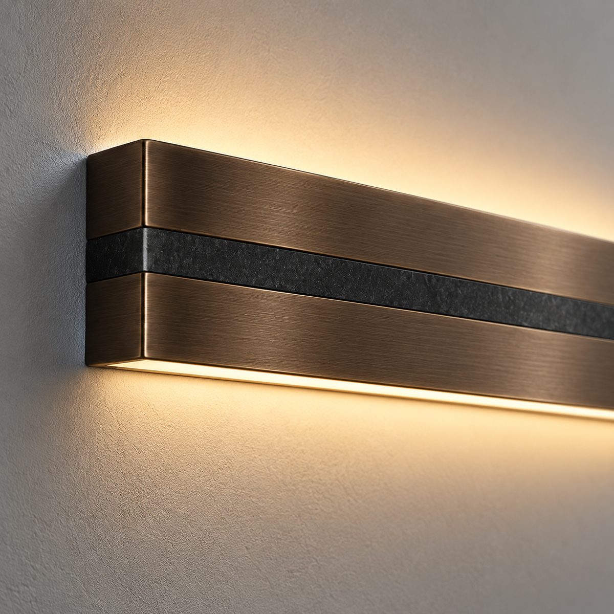 Hearthline Wall Light double light channel material detail