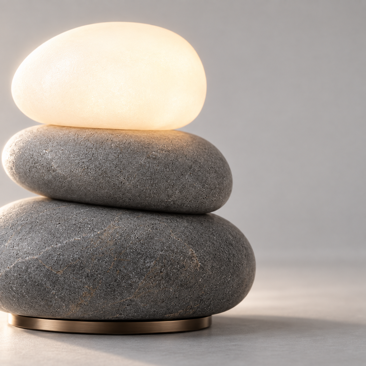 Lumen Cairn Lamp mineral texture and bronze layer detail