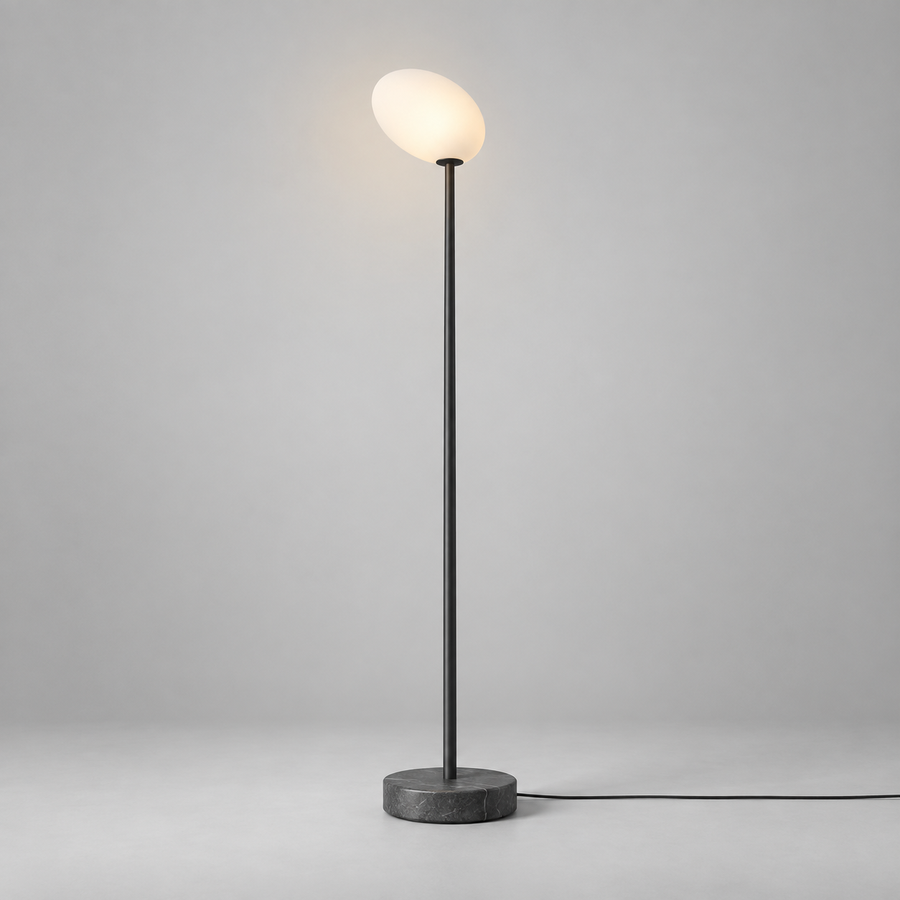Obsidian Stem Floor Lamp complete studio view
