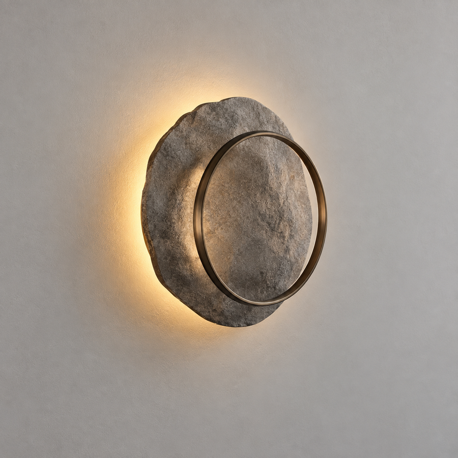 Quarry Halo Sconce complete studio view