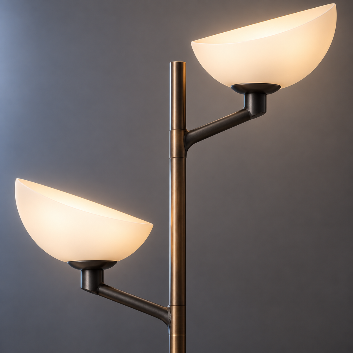Solstice Twin Floor Lamp branch and diffuser detail