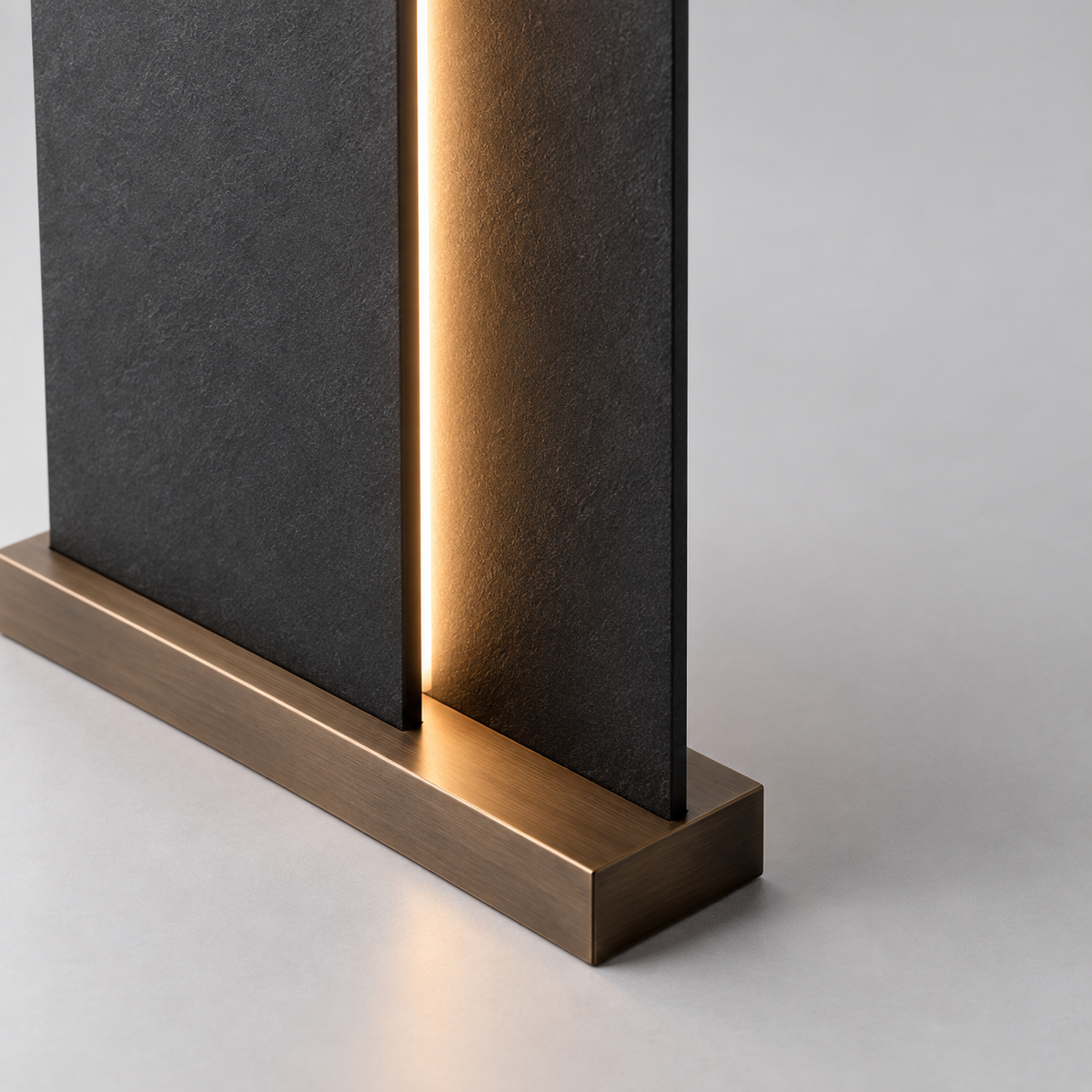 Strata Beam Lamp layered panel and light seam detail