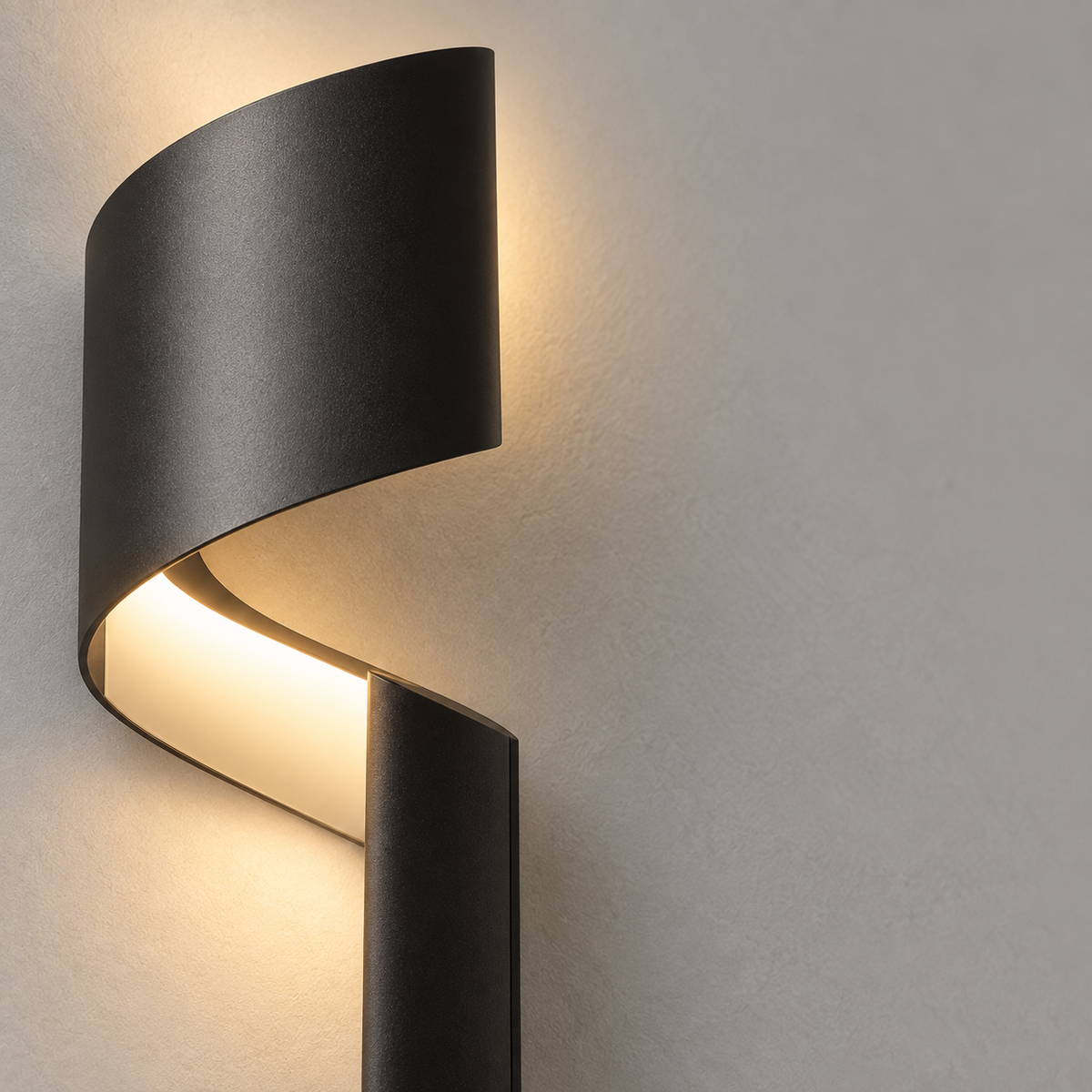 Umbra Ribbon Sconce curve and concealed light channel detail