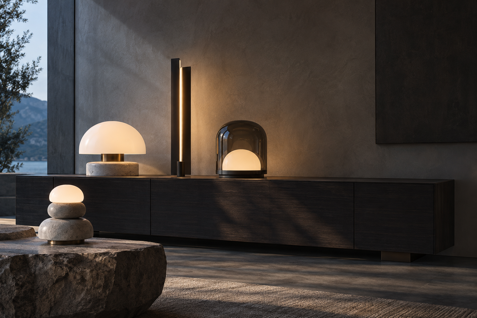 Halo Table Lamps in a Caldrian interior