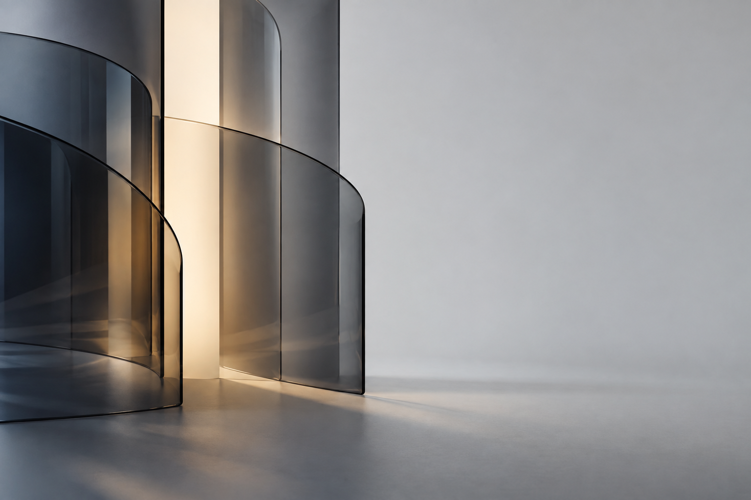 Layered glass and light representing clear privacy choices