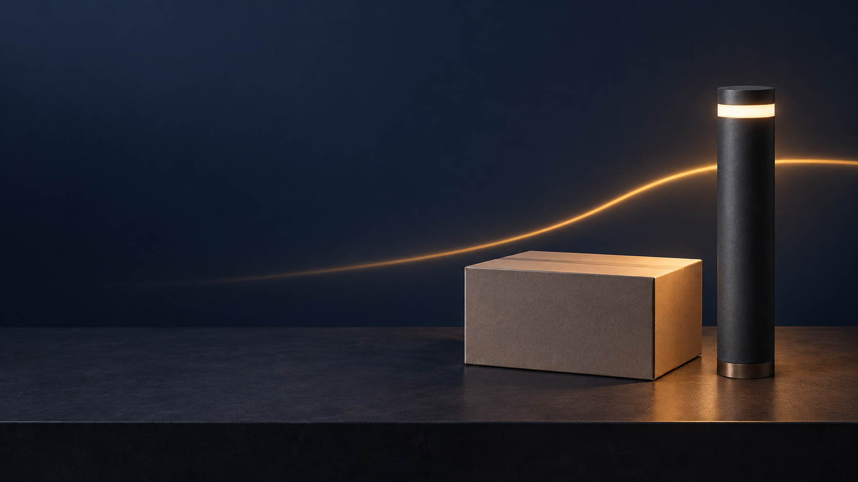 A quiet parcel illuminated along its journey