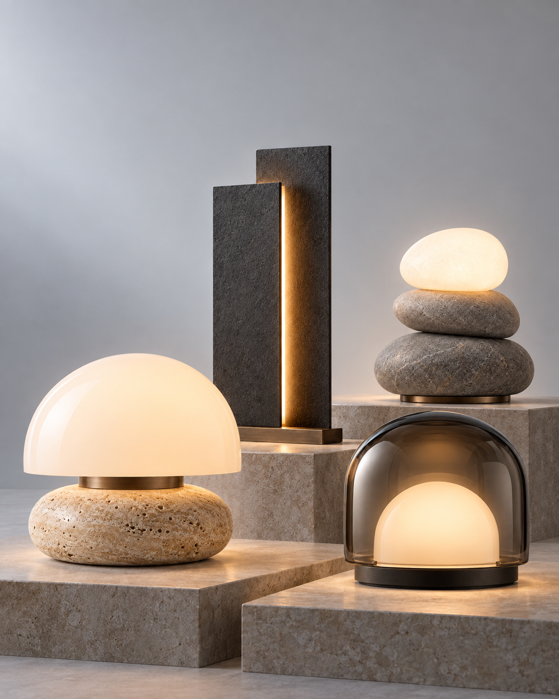 Halo Table Lamps composed for a vertical view